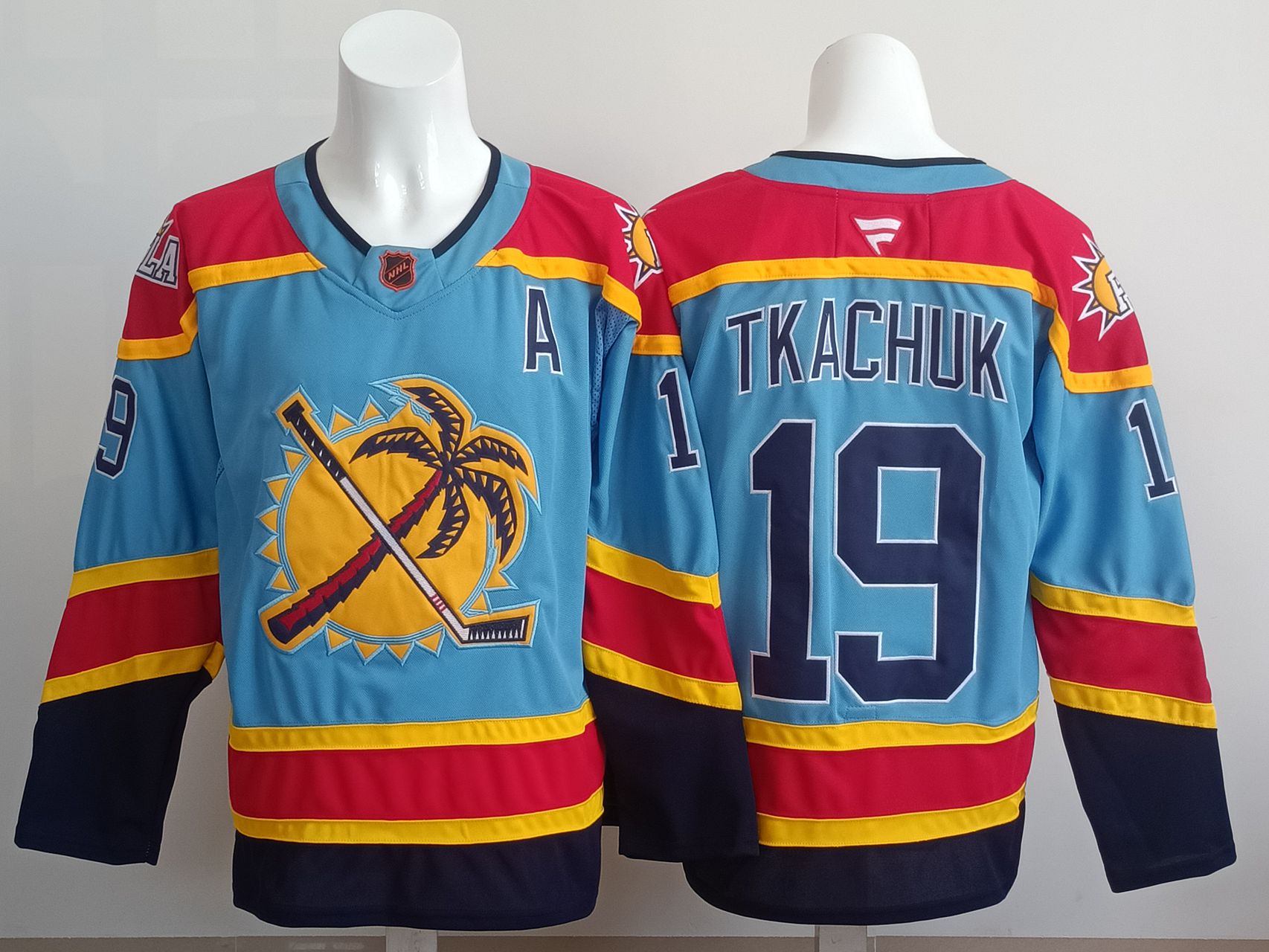 Men 2025 Florida Panthers #19 Tkachuk Light Blue NHL Jersey style 01->florida panthers->NHL Jersey